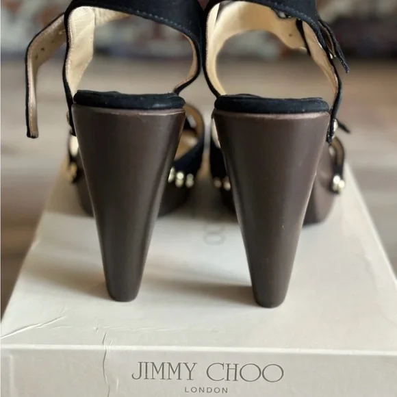 Jimmy Choo Urban Black Suede Women's Platform Sandals. Size 37 (6.5M) - Picture 3 of 16